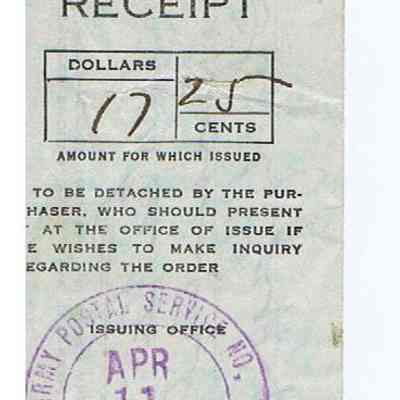 WWI Army Postal Shipment Receipt
