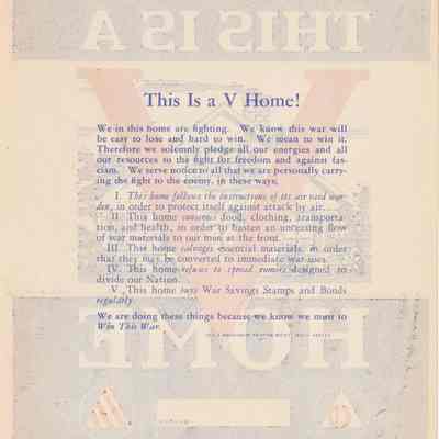 Civilian Defense Window Card: Rear