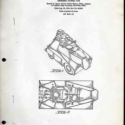 Cadillac Gage "Peacemaker" Armored Patrol Car Patent
