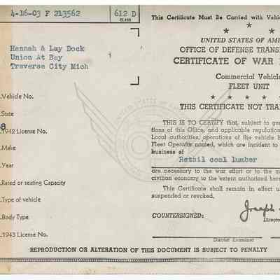 Certificate of War Necessity