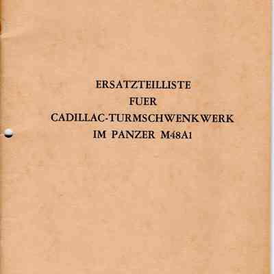 Ersatzteilliste Fuer Cadillac-Turm M48A1