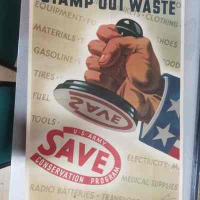 Stamp Out Waste 1943 Poster