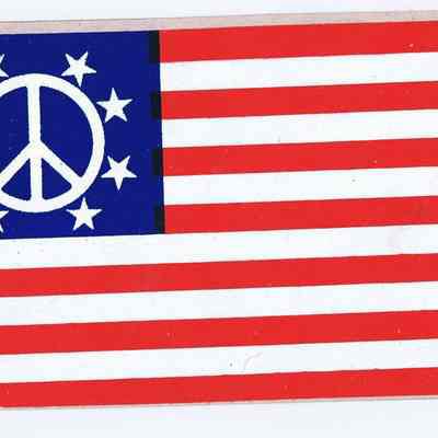 Flag / peace sign sticker