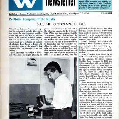 GWII Newsletter featuring Bauer Ord. Co.