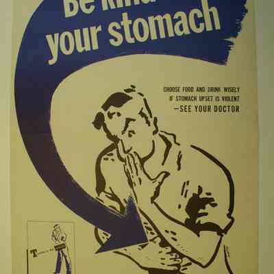 WWII Safety Poster, Stomach Ailments