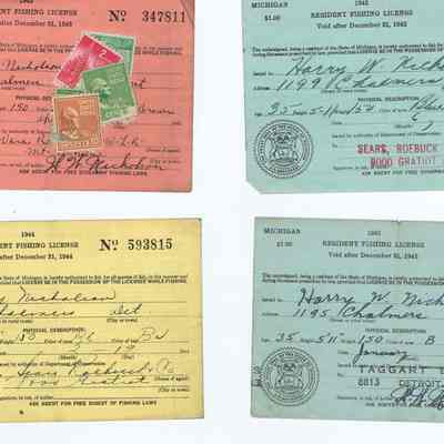 1942 MI Fishing License