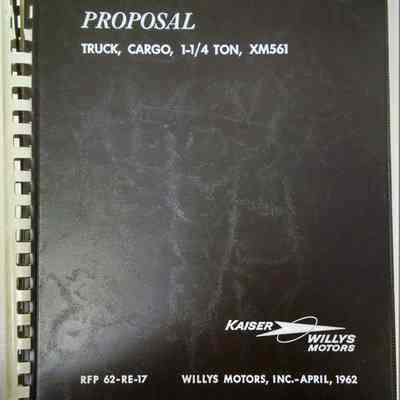 Proposal, Truck, Cargo, 1/1/4 Ton XM561