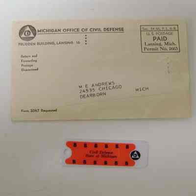 Civil Defense Blood type tag