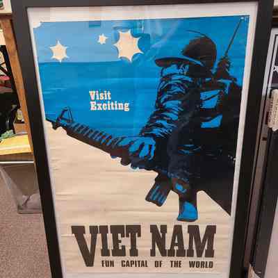 Vietnam Anti War Satirical 1968 Rungruangratna Inter Asian Airlines Poster