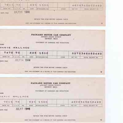 Packard Engine Pay Stubs