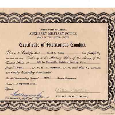 Auxiliary Military Police Certificate