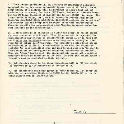 Deprocessing Inspection Note