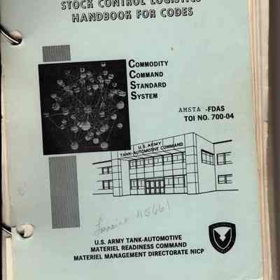 Stock Control Logistics Handbook for Codes Commodity Command Standard System