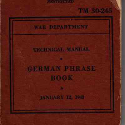German Phrase Book 1943 TM 30-245