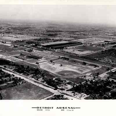 Aerial photo of Detroit Arsenal 1958