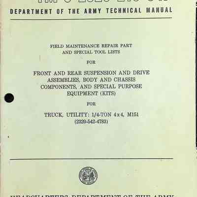 1/4-Ton Truck, M 151, Field Maint Parts