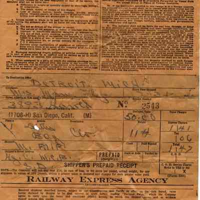 Railway Express reciept