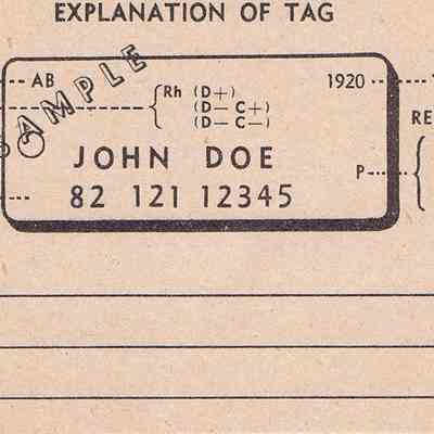 Civil Defense ID Tag form