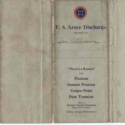 WWI Discharge Folder