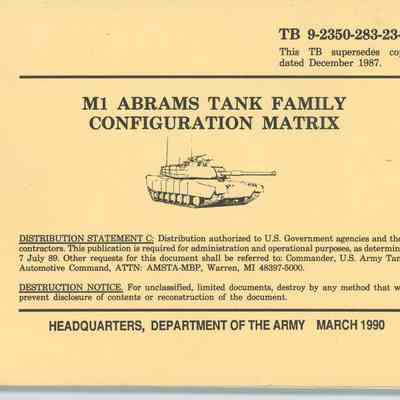M1 Abrams Tank Configuration Matrix