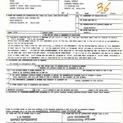 Contract Mod, Abrams Tank Training