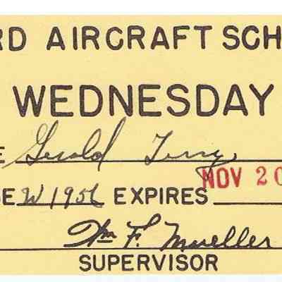 Ford Aircraft School Pass