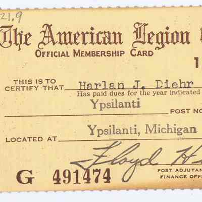 American Legion Membership Card 1956