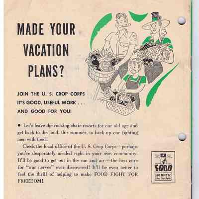 Back Cover, ad for the US Crop Corps