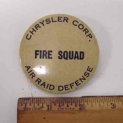 Chrysler Air Raid Defense Fire Squad Pin