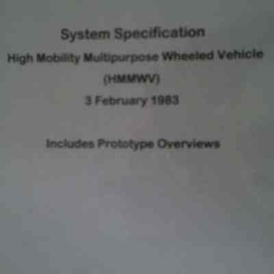 HMMWV, System Specification