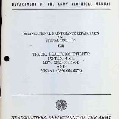 1/2-Ton Truck, Platform, Org Maintenance