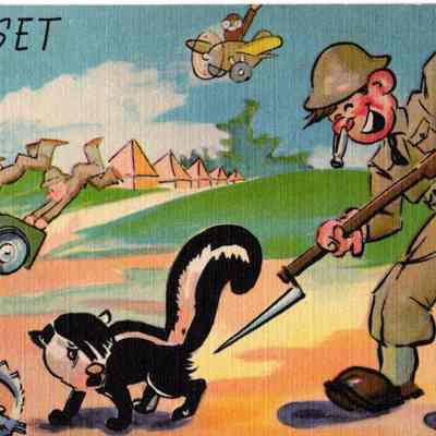 WWII Post Card, Anti-Axis