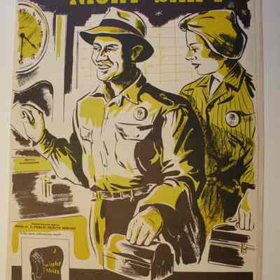 WWII Safety Poster, Night Shift