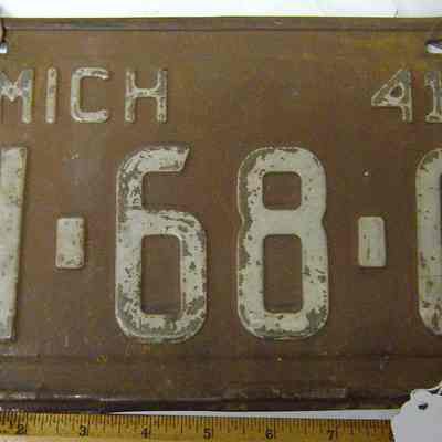 1941 Michigan Car License Plates Matched