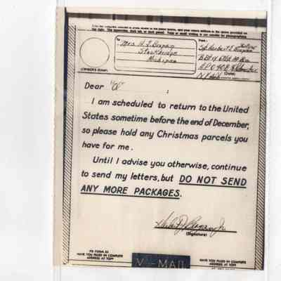 WWII V Mail, Christmas 1945
