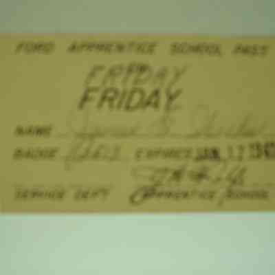 Ford Apprentice school pass