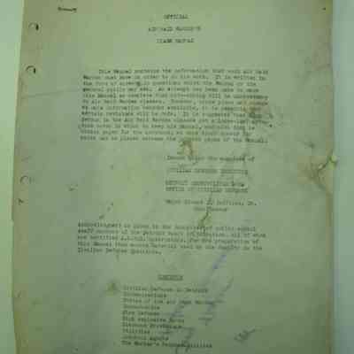 WWII Detroit Air Raid Wardens Class Manual