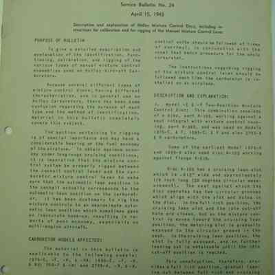 Holley Carburetor Service Bulletin #24