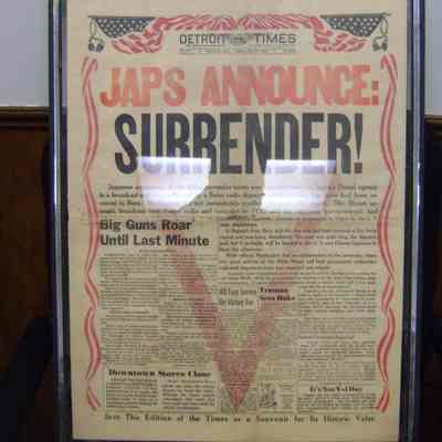 Detroit Times VJ Day framed