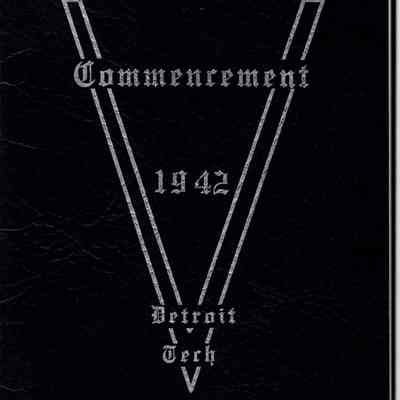 1942 Detroit Tech Commencement book