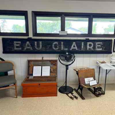 Eau Claire railroad depot sign