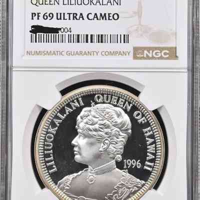 Author's Personal Collection: Proof 69 Ultra Cameo Mintmark 1996 Liliuokalani Queen of Hawaii