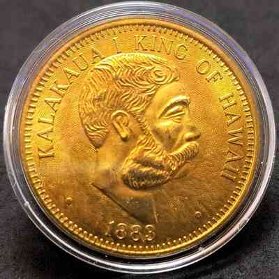 Kalakaua King Of Hawaii 1883 Bronze Coin Medal