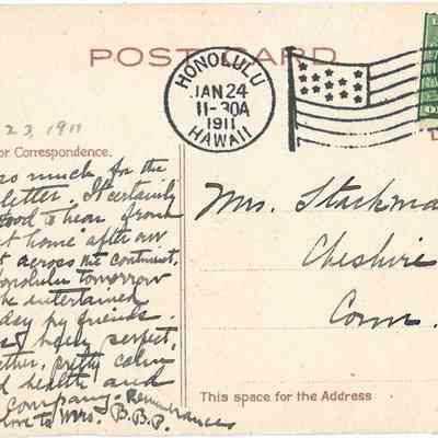 Author's Personal Collection: Honolulu postmarked Jan 24, 1911