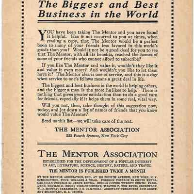 Author's Personal Collection: Inside back flap of booklet