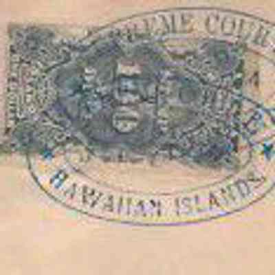 Author's Personal Collection: Hawaii Revenue R14 2X$1 Revenue Stamps cancelled by "Supreme Court Hawaiian Islands"