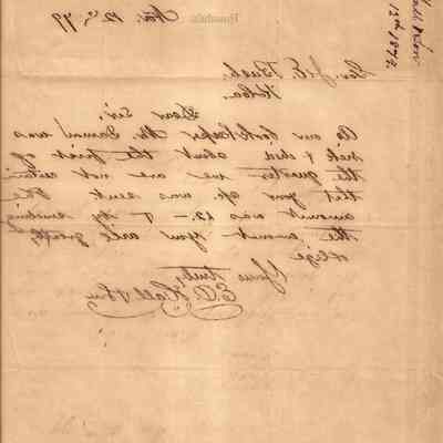 Author's Personal Collection: Document back signed E O Hall Nov 12th 1879