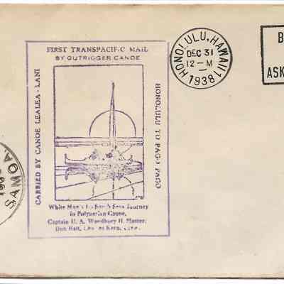 First Transpacific Mail By Outrigger Canoe