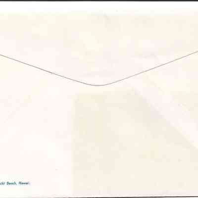 Author's Personal Collection: Inscribed on back: "Cachet: A night view of Waikiki Beach, Hawaii."