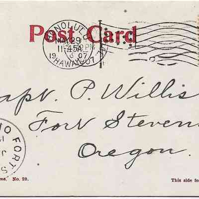 Author's Personal Collection: Addressee to War Veteran Captain Percy Wllis